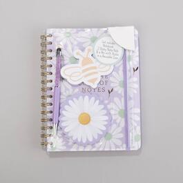Girls Daisy Journal w/ Pen - Purple