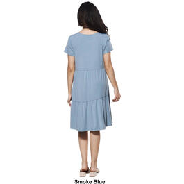 Petite Architect&#174; Short Sleeve Solid Tiered Fit & Flare Dress
