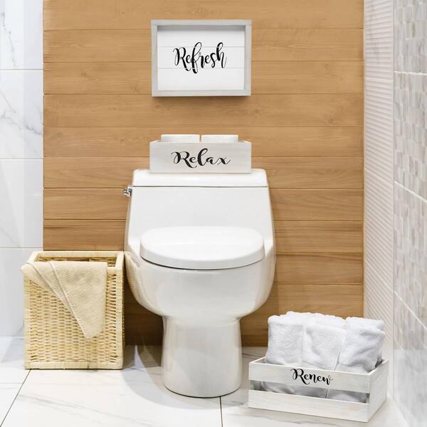 Elegant Designs 3-Piece Decorative Wood Bathroom Set