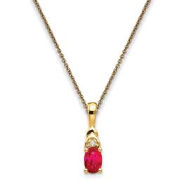 Gemstone Classics&#40;tm&#41; 14kt. Yellow Gold Oval Ruby Diamond Necklace