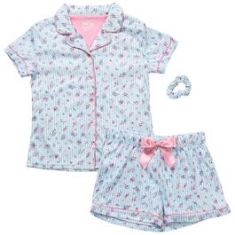 Girls &#40;7-16&#41; Sleep On It Stripe Hacci Short Coat Pajama Set
