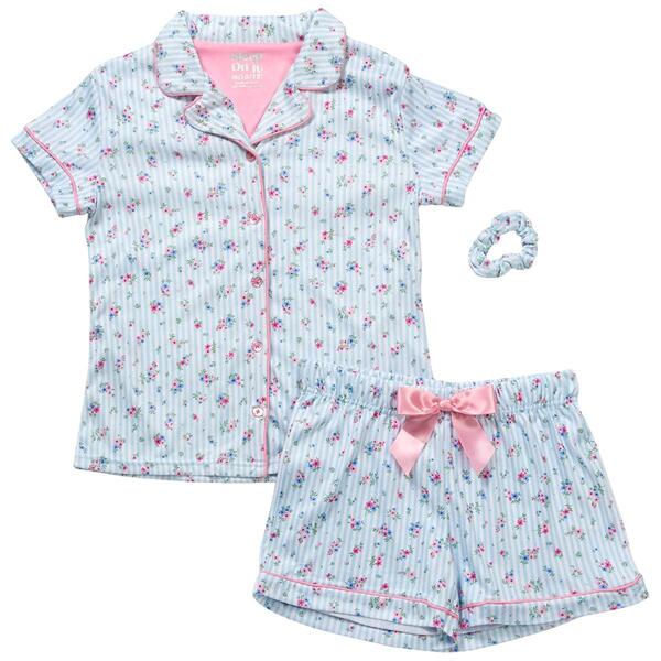 Girls &#40;7-16&#41; Sleep On It Stripe Hacci Short Coat Pajama Set - image 