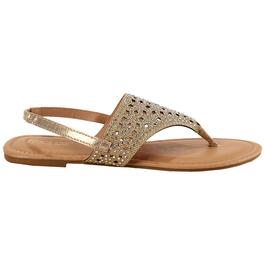 Womens Fifth & Luxe Shimmer Cut-Out Thong Sandals