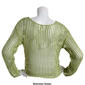 Juniors No Comment Shimmer Pointelle Sweater - image 2