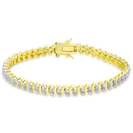 Gianni Argento Gold Plated 1/4ctw. Diamond S Link Bracelet