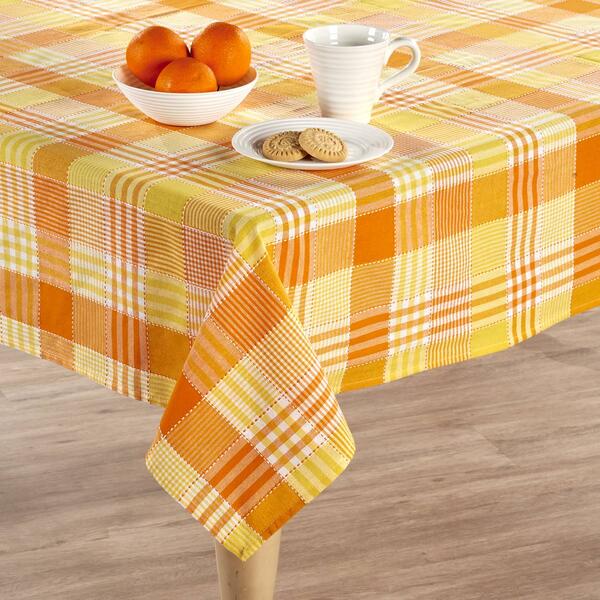 Cottage Classics&#40;R&#41; Orange/Yellow Check Tablecloth - image 