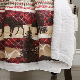 Lush Décor® Holiday Lodge Sherpa Red &amp; Brown Throw