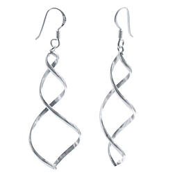 Marsala Fine Silver-Plated Spiral Drop Earrings