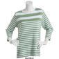 Womens Hasting & Smith 3/4 Sleeve Striped Tee w/Studs - image 3