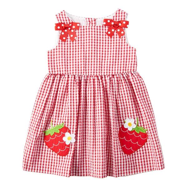 Toddler Girl Rare Editions Strawberry Gingham Dress - image 