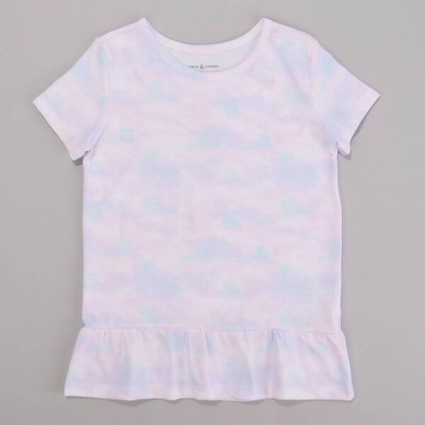 Toddler Girl Tales &amp; Stories Cloud Tunic Ruffle Bottom Top - image 