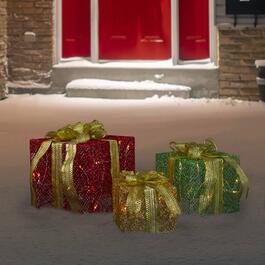 Northlight Seasonal LED Outdoor Christmas Gift Boxes - Set of 3