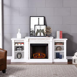 Southern Enterprises Stone Electric Fireplace & Bookcases