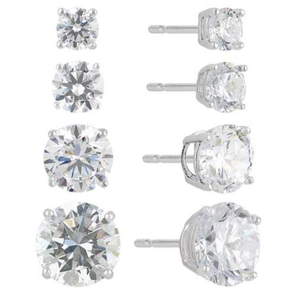 Sunstone 4pc. Sterling Silver Round Stud Earring Set - image 