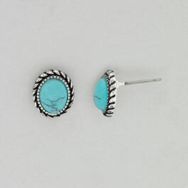 Chaps Oval Stud Turquoise Earrings