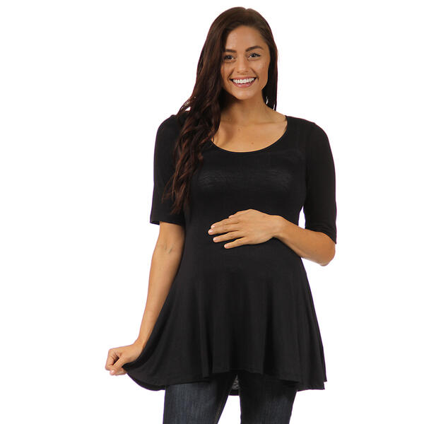 Womens 24/7 Comfort Apparel Solid 3/4 Sleeve Tunic Maternity Top - image 