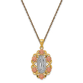 Gold Classics&#40;tm&#41; 14kt. Two-Tone Our Lady of Guadalupe Pendant