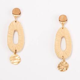 Ashley Cooper&#40;tm&#41; Natural Raffia Drop Post Top Linear Link Earrings