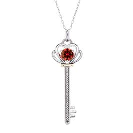 Gemstone Classics&#40;tm&#41; Garnet Key Pendant Necklace