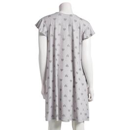 Womens Ellen Tracy Short Sleeve Hearts Pajama Nightshirt