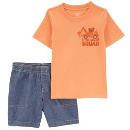 Toddler Boy Carter''s&#40;R&#41; Builder Squad Top & Chambray Shorts Set
