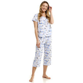 Petite Karen Neuburger Mosaic Henley Capris Pajama Set