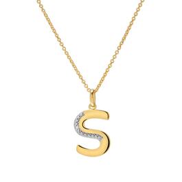 Accents by Gianni Argento Diamond Accent Block Initial S Pendant