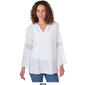 Womens Ruby Rd. Red White & New Woven Solid Gauze Blouse - image 3