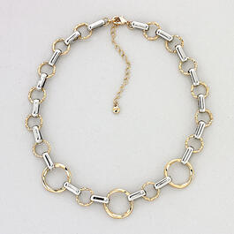 Wearable Art Gold & Silver Circle & Link Necklace