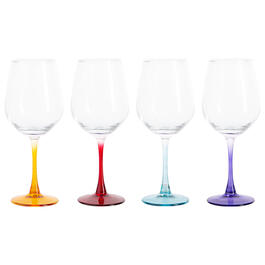 Home Essentials Set of 4 Tri-Color Wine Glasses