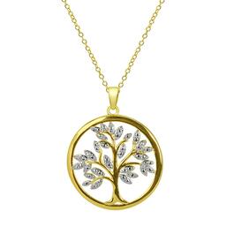 Gianni Argento Gold Plated 1/4ct. Diamond Tree of Life Pendant