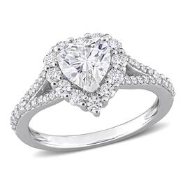 Gemstone Classics&#40;tm&#41; 1 1/2kt. Moissanite Halo Engagement Ring
