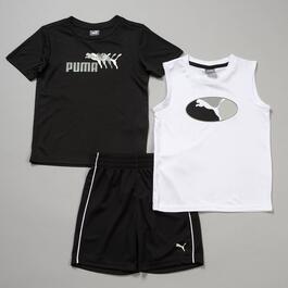 Boys &#40;4-7&#41; Puma 3pc. Muscle/Short Sleeve & Shorts Set