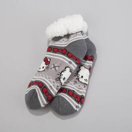 Womens Fuzzy Babba Hello Kitty Short Cozy Slipper Socks