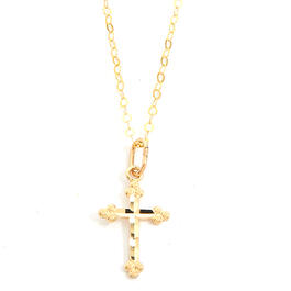Kids 10kt. Yellow Gold Cross Charm Necklace
