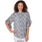 Womens Ruby Rd. Woven Ikat Geo Elbow Sleeve Blouse - image 5