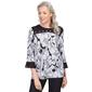 Womens Alfred Dunner World Traveler Floral Jacquard Knit Top - image 1