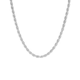 20in. Polished Sterling Silver Solid Rope Chain Necklace
