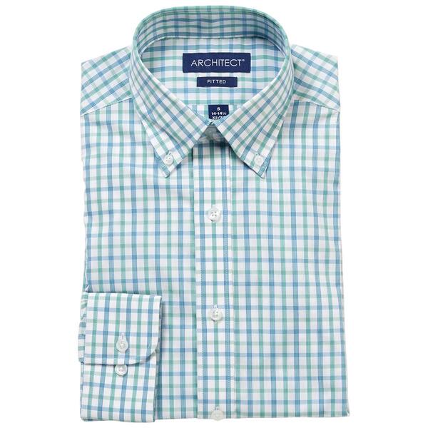 Mens Architect&#40;R&#41; High Performance Fitted Dress Shirt - Blue/Green - image 