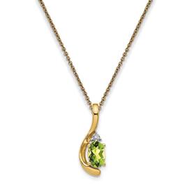 14kt. Yellow Gold Green Peridot Pendant Necklace