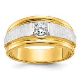 Mens Gentlemens Classics&#40;tm&#41; 14kt. Two Tone Diamond Polished Ring