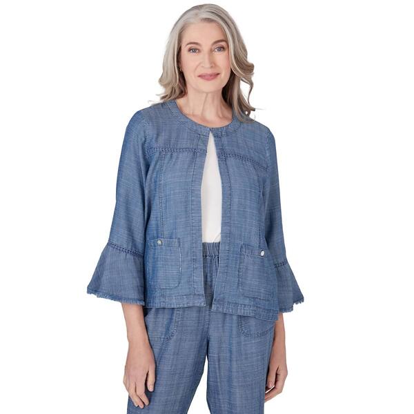 Womens Alfred Dunner Blue Bayou Textured Jacket - image 