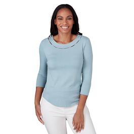 Petite Emaline St. Kitts Solid 3/4 Sleeve Top