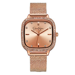 Womens Jessica Simpson Rose Gold-Tone Square Watch - JS0079RG