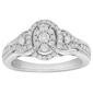 Loveblooms&#40;tm&#41; 1/2ctw. Diamond Sterling Silver Oval Statement Ring - image 1