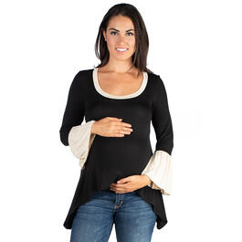 Womens 24/7 Comfort Apparel Hi-Low Tunic Maternity Top - Black