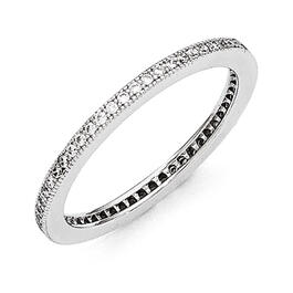 Sterling Silver & CZ Ring Band
