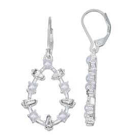 You''re Invited Crystal & Pearl Drop Leverback Earrings