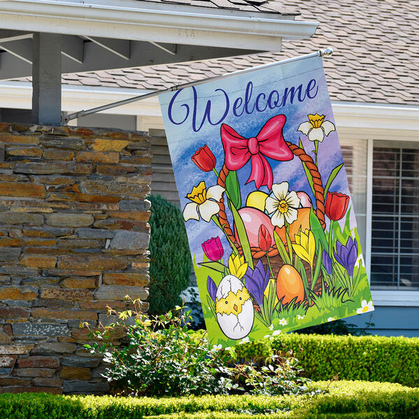 Northlight Seasonal Welcome Easter Outdoor House Flag - image 