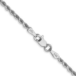 Unisex Gold Classics&#40;tm&#41; 2mm. White Gold Diamond Cut Rope Necklace